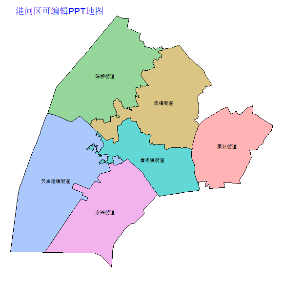 南通市港闸区乡镇地图可编辑PPT行政区划边界高清(江苏省).pptx