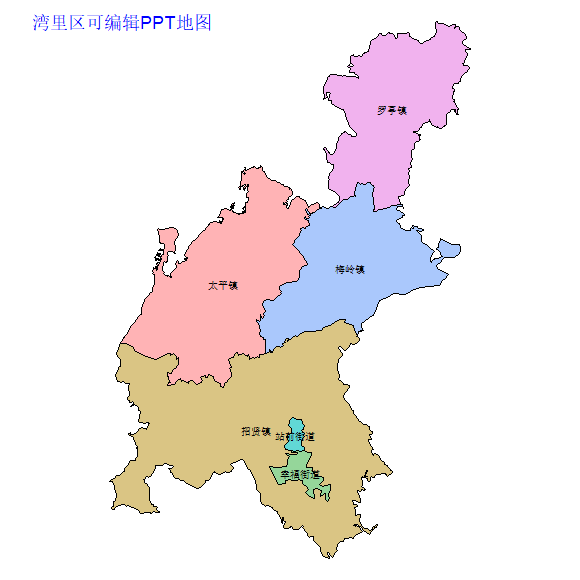 南昌市湾里区乡镇地图可编辑PPT行政区划边界高清(江西省).pptx