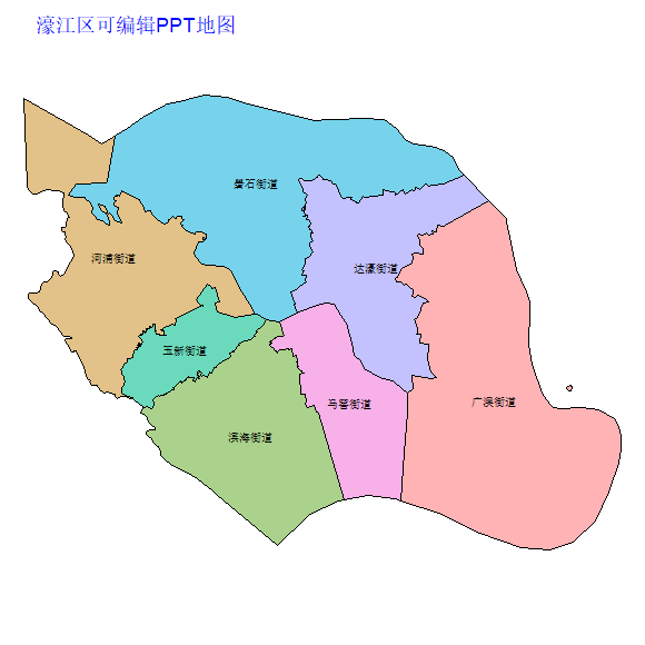汕头市濠江区乡镇地图可编辑PPT行政区划边界高清(广东省).pptx