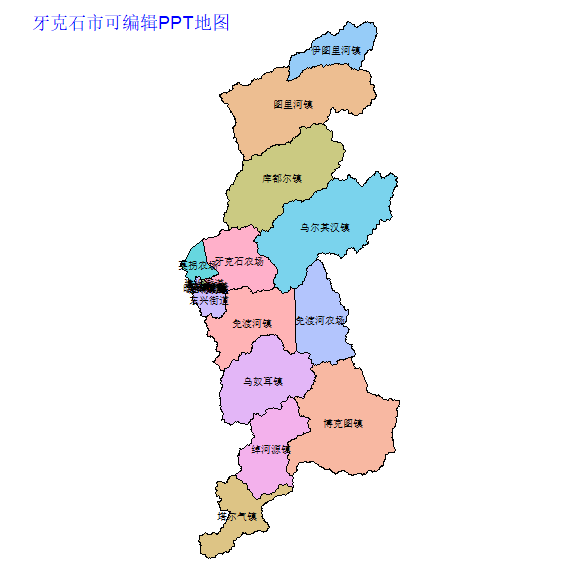 呼伦贝尔市牙克石市乡镇地图矢量可编辑PPT行政区划边界高清(内蒙古自治区).pptx
