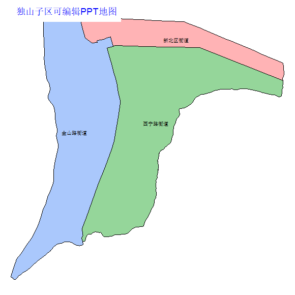 克拉玛依市独山子区乡镇地图矢量可编辑PPT行政区划边界高清(新疆维吾尔自治区).pptx