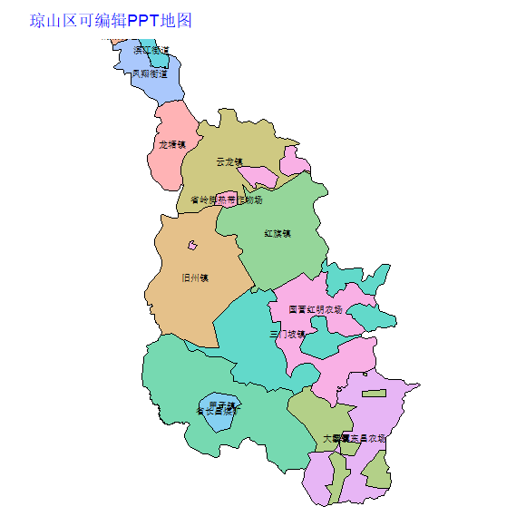 海口市琼山区乡镇地图可编辑PPT行政区划边界高清(海南省).pptx