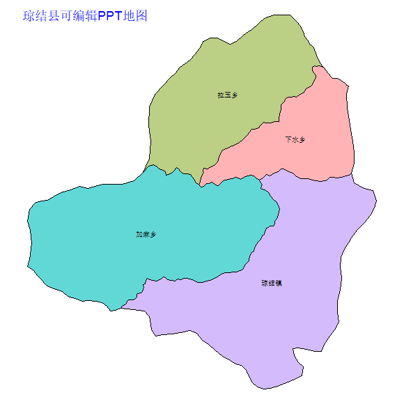 山南地区琼结县乡镇地图矢量可编辑PPT行政区划边界高清(西藏自治区).pptx