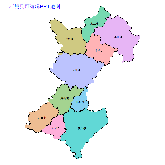 赣州市石城县乡镇地图矢量可编辑PPT行政区划边界高清(江西省).pptx