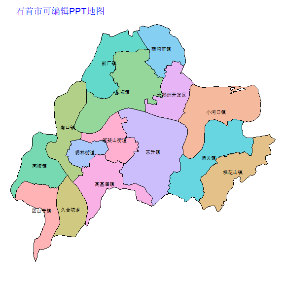 荆州市石首市乡镇地图可编辑PPT行政区划边界高清(湖北省).pptx
