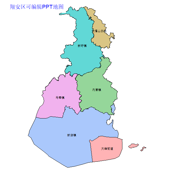厦门市翔安区乡镇地图可编辑PPT行政区划边界高清(福建省).pptx