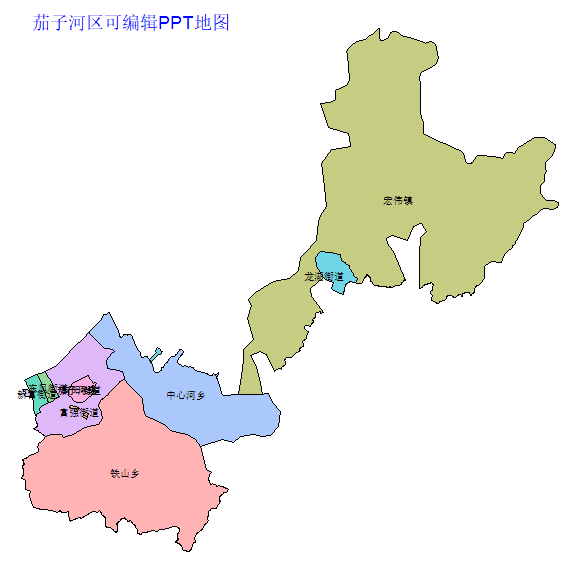 七台河市茄子河区乡镇地图可编辑PPT行政区划边界高清(黑龙江省).pptx