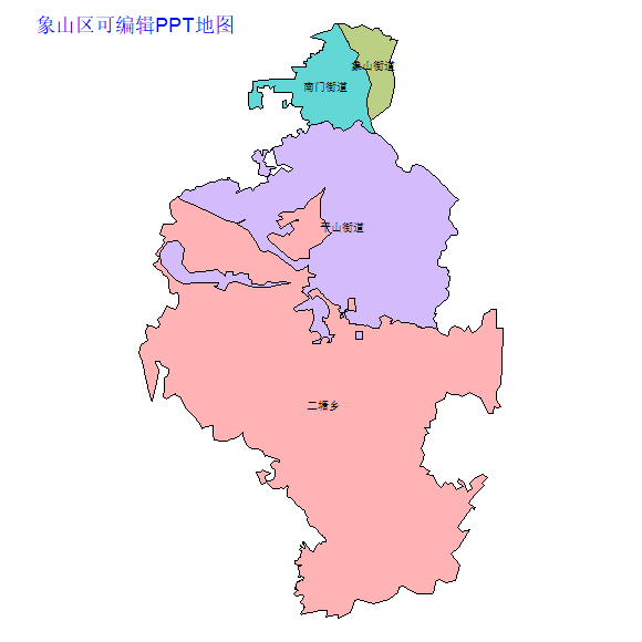 桂林市象山区乡镇地图可编辑PPT行政区划边界高清(广西壮族自治区).pptx