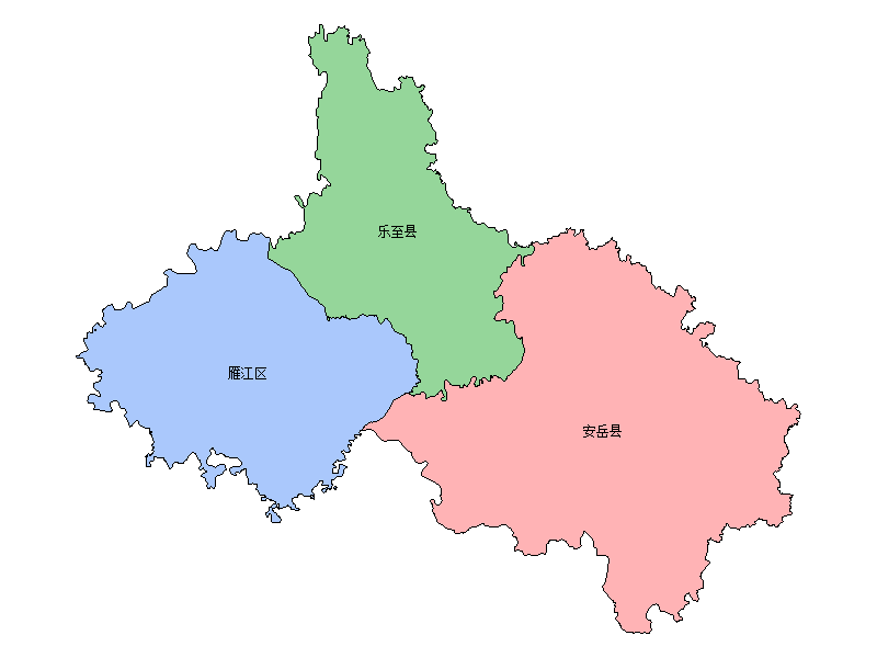 资阳市县级地图PPT可编辑矢量行政区划(四川省).pptx