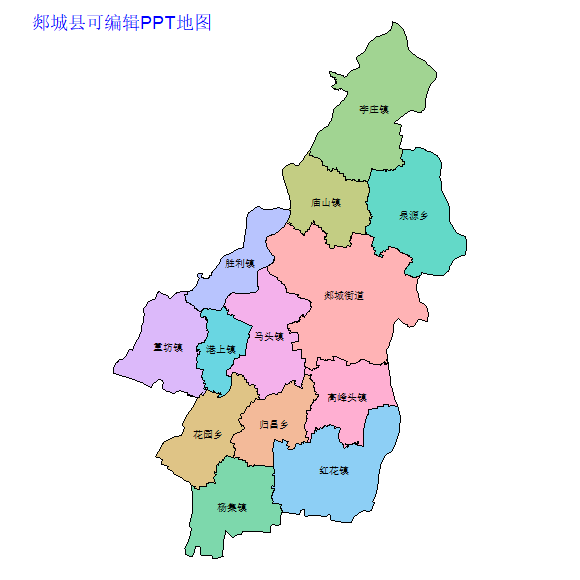 临沂市郯城县乡镇地图矢量可编辑PPT行政区划边界高清(山东省).pptx