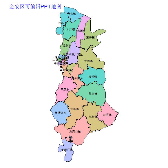 六安市金安区乡镇地图可编辑PPT行政区划边界高清(安徽省).pptx