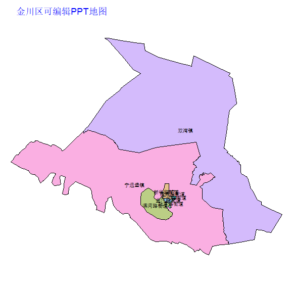 金昌市金川区乡镇地图可编辑PPT行政区划边界高清(甘肃省).pptx