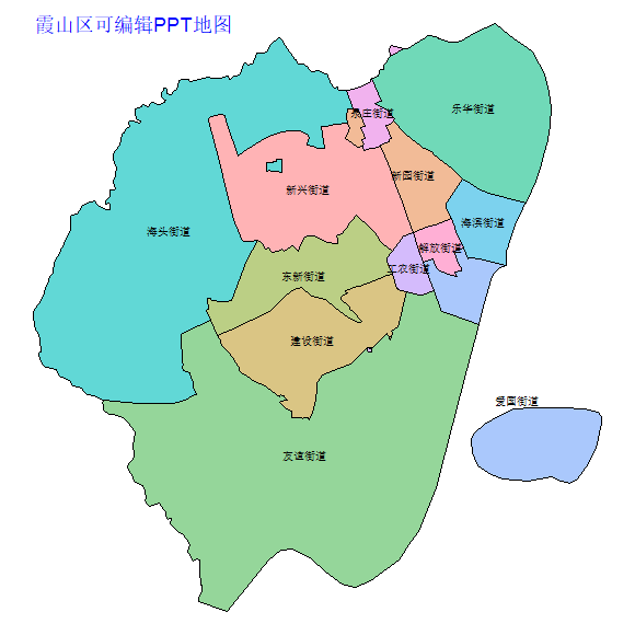 湛江市霞山区乡镇地图可编辑PPT行政区划边界高清(广东省).pptx