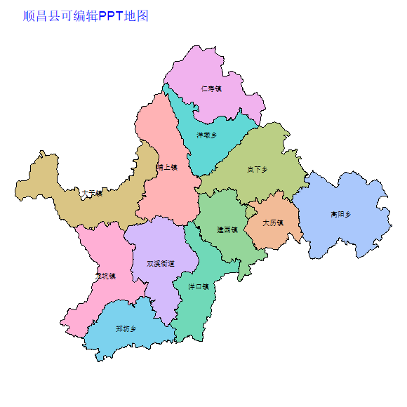 南平市顺昌县乡镇地图可编辑PPT行政区划边界高清(福建省).pptx