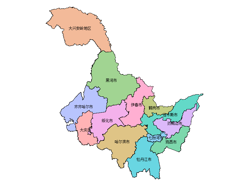 黑龙江省市级地图PPT可编辑矢量行政区划.pptx