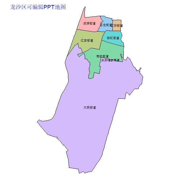 齐齐哈尔市龙沙区乡镇地图可编辑PPT行政区划边界高清(黑龙江省).pptx
