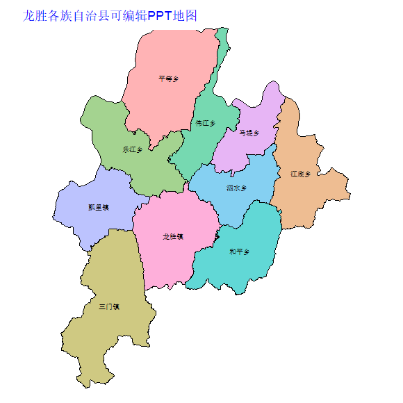 桂林市龙胜各族自治县乡镇地图可编辑PPT行政区划边界高清(广西壮族自治区).pptx